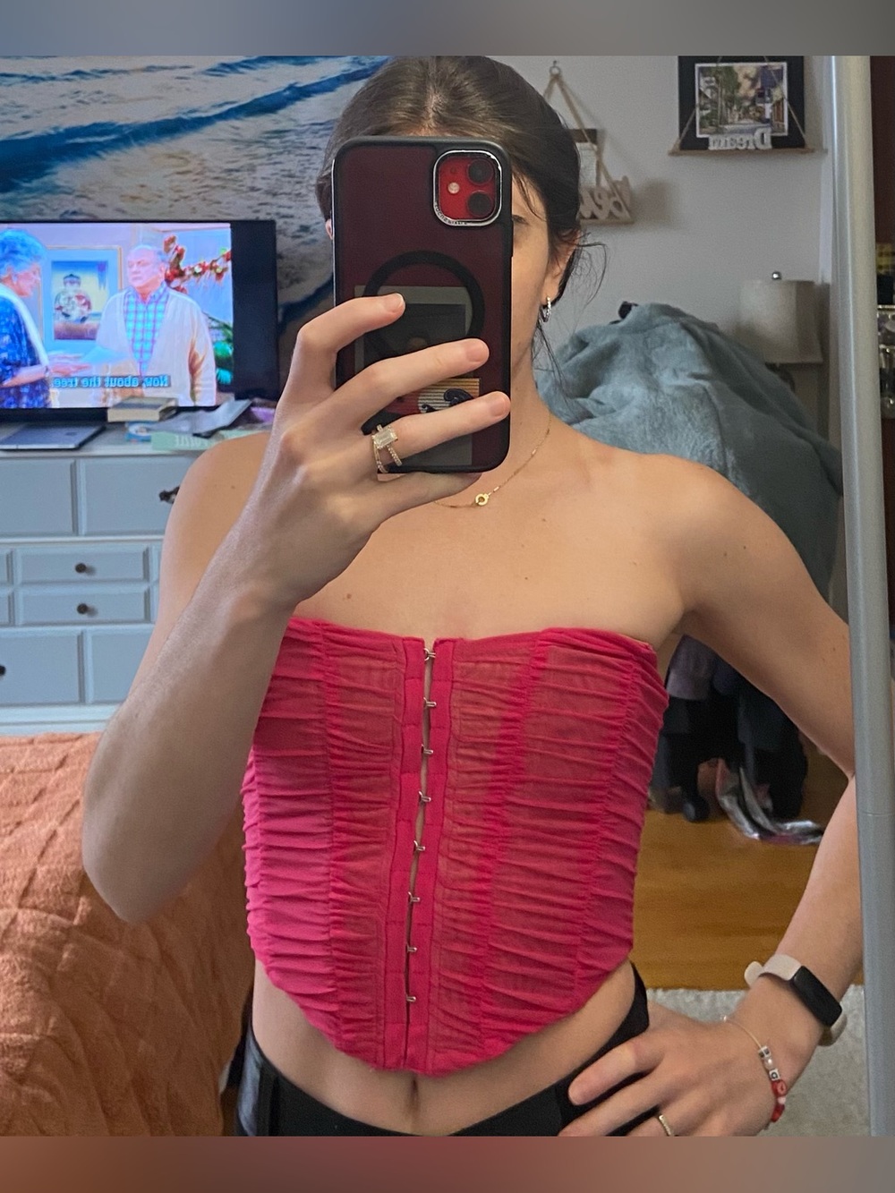 Hot Pink Corset Top Size S
